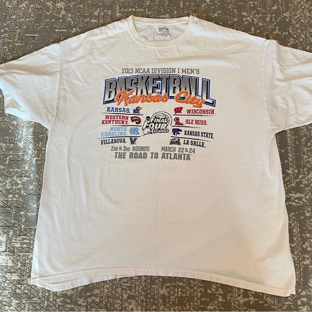 2013 Final Four Kansas City Regional Shirt Men’s Size 2XL Color White-Flaws